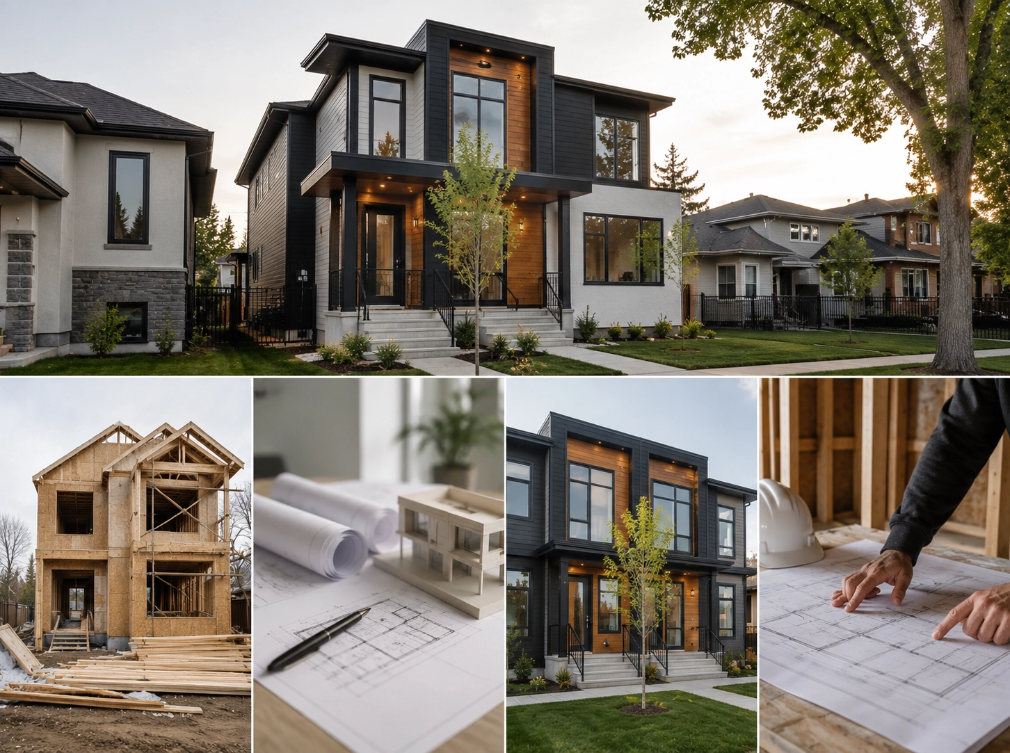 Custom Alberta infill home under construction