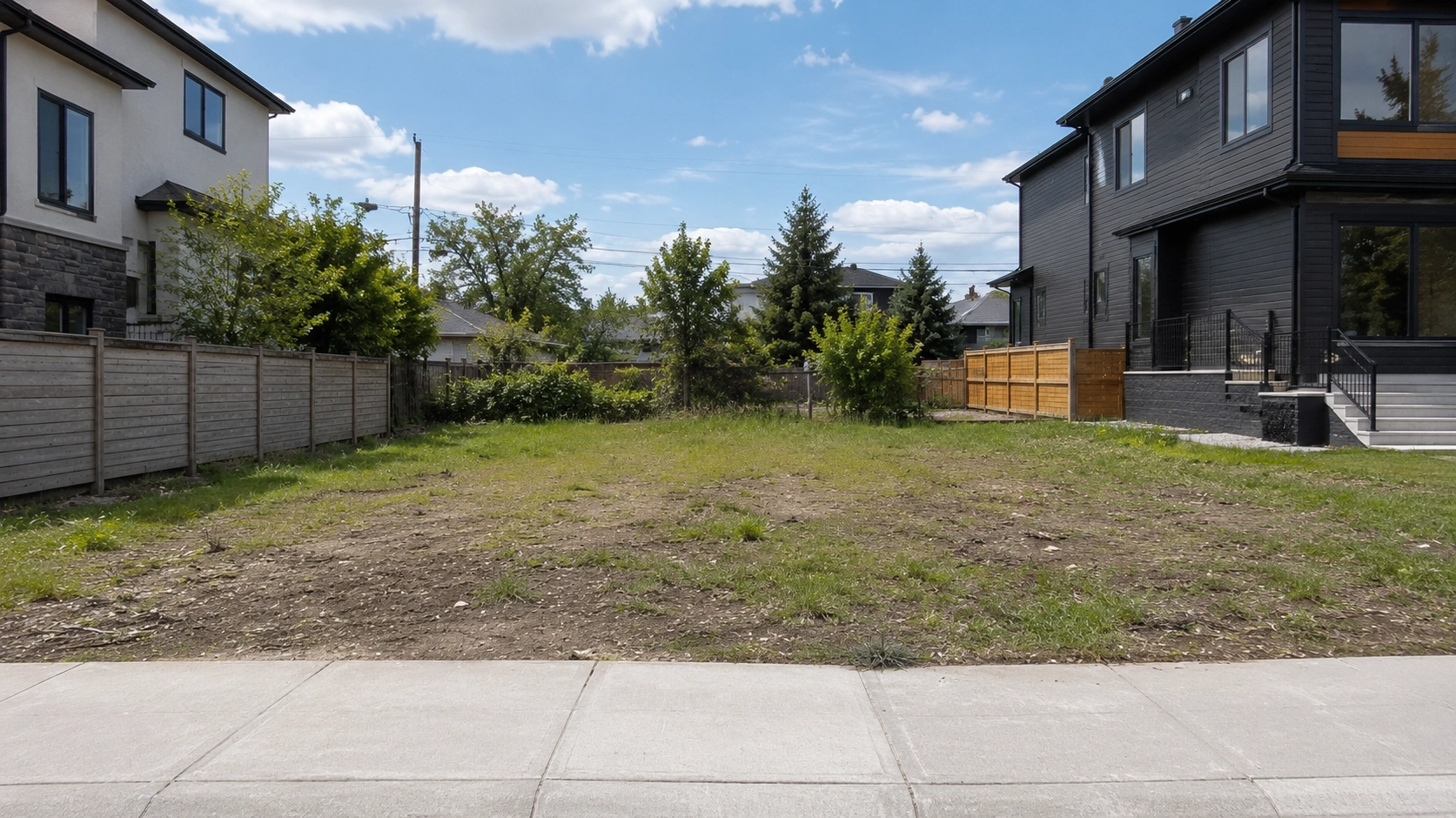 Modern finished infill home on the same lot